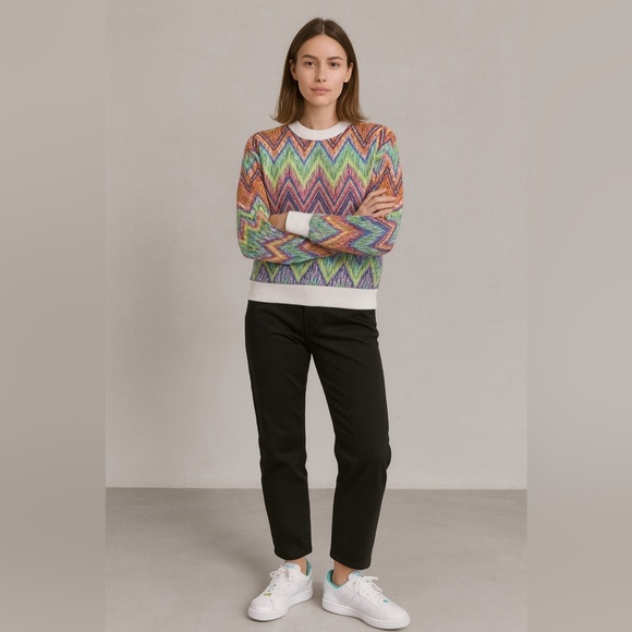LILI SIDONIO Sweaters - LILI SIDONIO Colorful Zigzag Patterned Sweater S